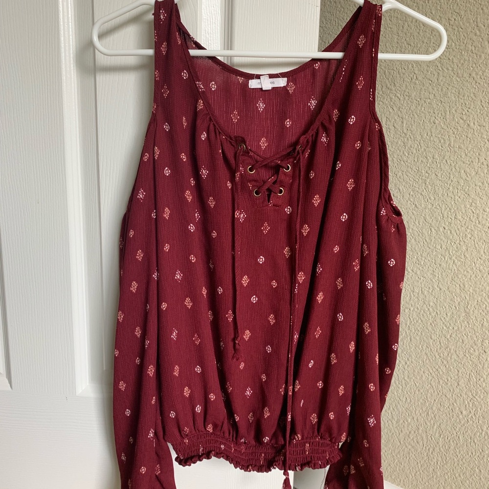 Burgundy off the shoulder top